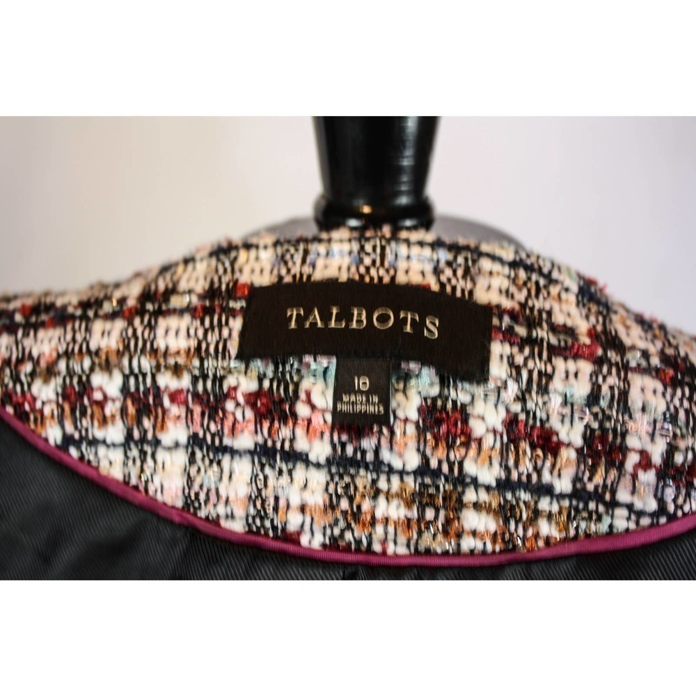 Talbots Tweed Blazer Jacket Multicolor Open Front… - image 4